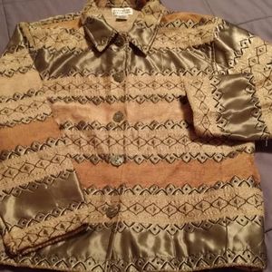 Sz M Textured Media Jacket Blazer Coat